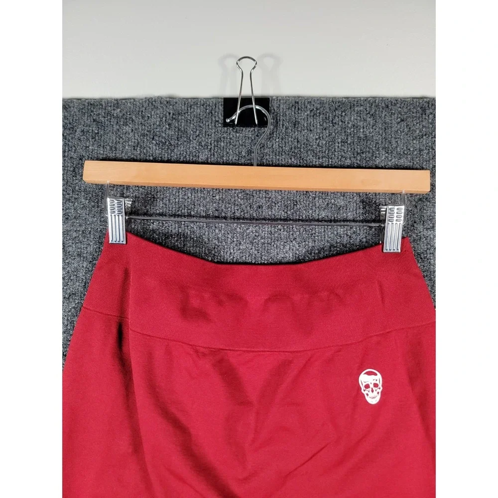 Gymreaper Infinity Seamless Shorts XL Womens Red Stretch Gym Fitness Scrunch Fit